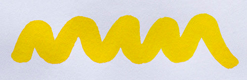A colour swatch of Diamine Yellow fountain pen ink