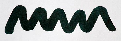 A colour swatch of Diamine Dark Forest fountain pen ink.