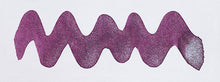 Load image into Gallery viewer, A colour swatch of Diamine Frosted Orchid shimmering fountain pen ink.
