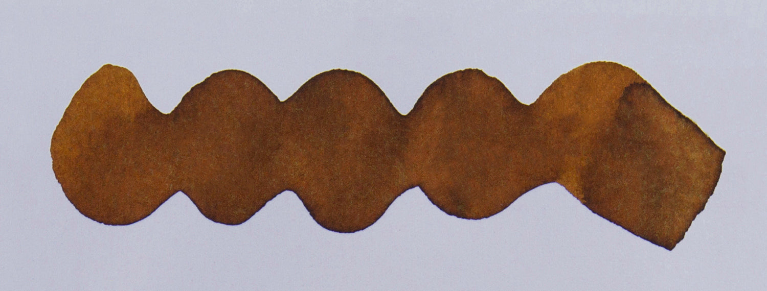 A colour swatch of Diamine Desert Burst fountain pen ink.