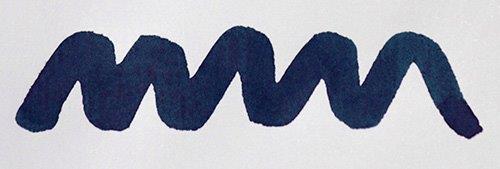 A colour swatch of Diamine Tudor Blue fountain pen ink.