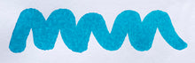 Load image into Gallery viewer, A colour swatch of Diamine Havasu Turquoise fountain pen ink.
