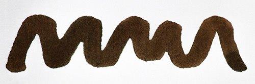 A colour swatch of Diamine Espresso fountain pen ink.