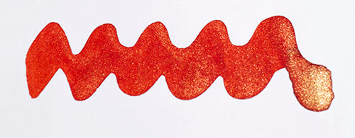 A colour swatch of Diamine Firefly shimmering fountain pen ink.