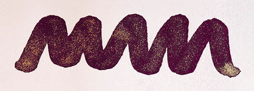 A colour swatch of Diamine Purple Pazzazz shimmering fountain pen ink.